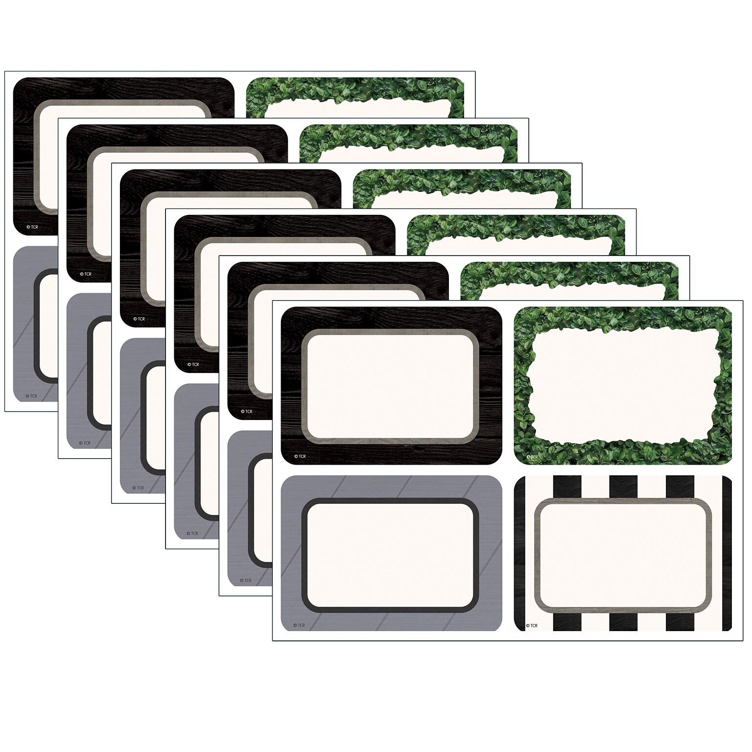 Teacher Created Resources® Modern Farmhouse Name Tags, 4 Designs, 3.5 x 2.5, 36 Per Pack, 6 Packs (TCR8527-6)