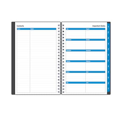 2026-2027 Blue Sky Collegiate 5" x 8" Academic Year Weekly & Monthly Planner, Plastic Cover, Gray (100139-A27)