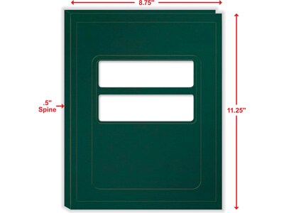 ComplyRight Double-Window Tax Presentation Folder, Emerald Green, 50/Pack (FG04)