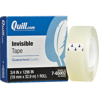 Quill Brand® Invisible Tape, 3/4 x 36 yds.,10 Rolls (CD765IPK10)