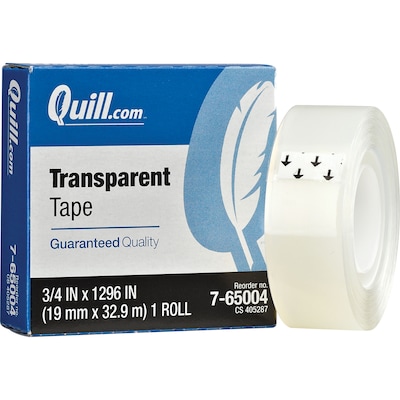 Quill Brand® Transparent Tape,  3/4" x 36 yds., 6 Rolls (CD765TPK6)