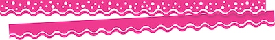 Barker Creek Happy Hot Pink Double-Sided Scalloped Edge Border, 39 x 2.25, 13/Pack