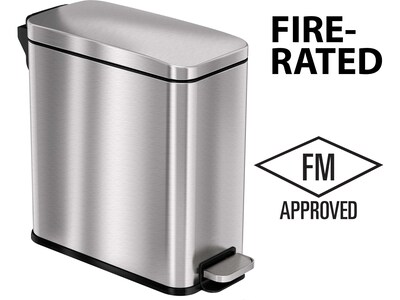 HLS Commercial Stainless Steel Step Trash Can with Hinged Lid, 3-Gallon, Silver (HLSS03RFR)