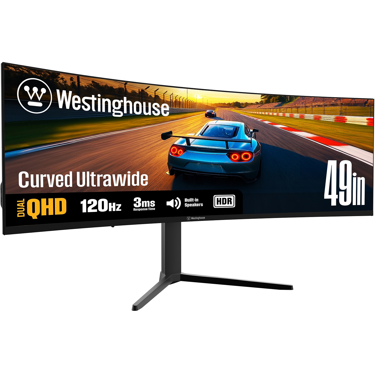 Westinghouse Ultrawide 49 Curved 120Hz LED AMD FreeSync Gaming Monitor, Built-In Speaker, Height Adjustable, Black (WC49BX6250)