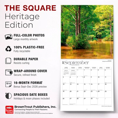 2027 BrownTrout Maryland Wild & Scenic 12" x 12" Monthly Wall Calendar (9798330714353)