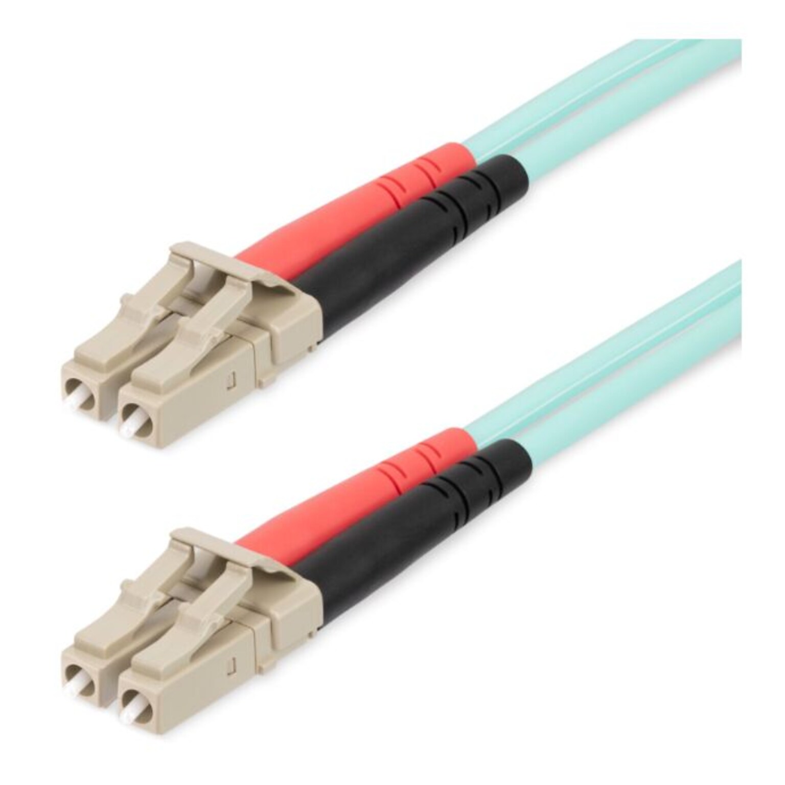 StarTech 25m (82ft) LC to LC (UPC) Duplex OM4 Multimode Fiber Optic Patch Cable, 50/125, Aqua (450FBLCLC25)