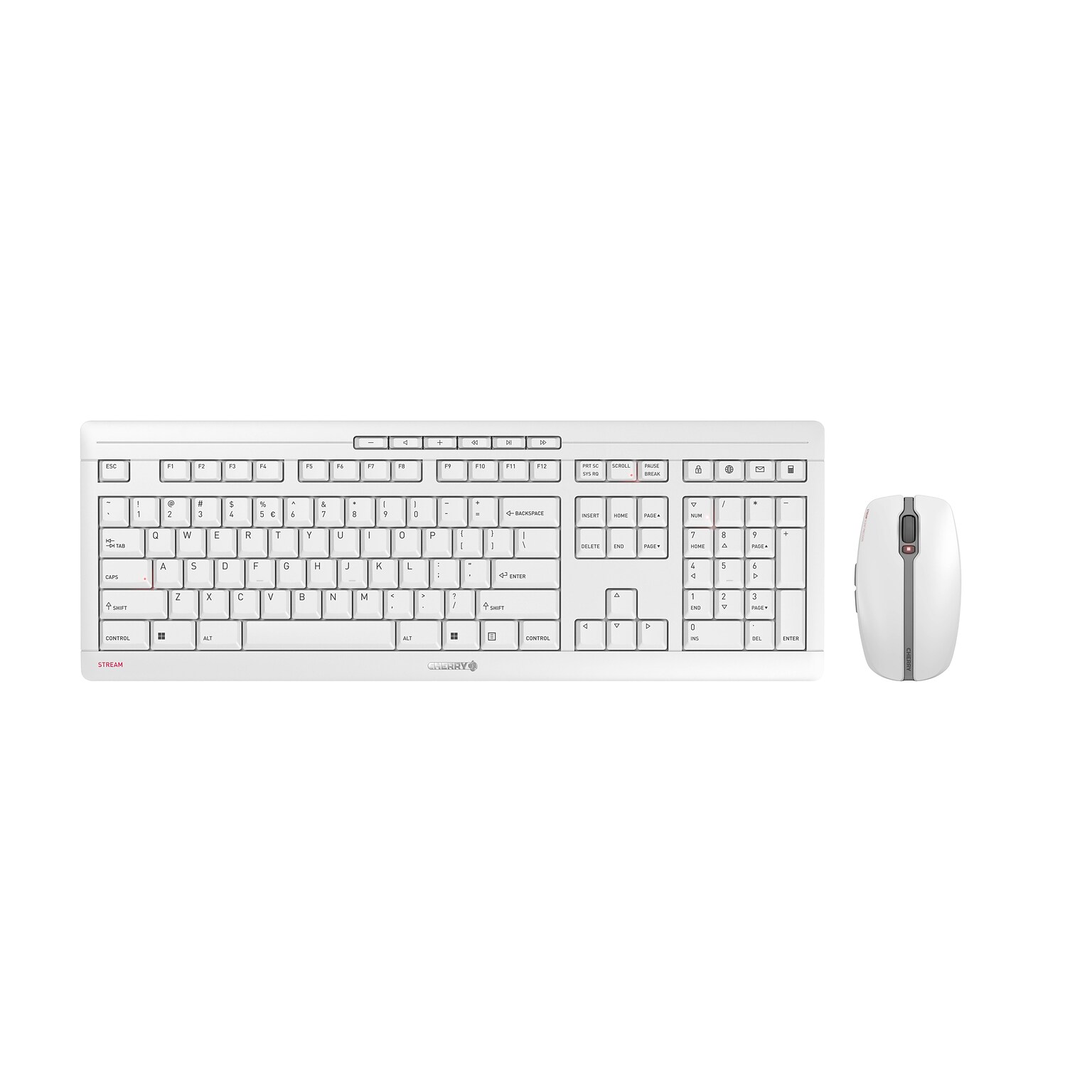 Cherry Stream Desktop Wireless Keyboard and Mouse Combo, Light Grey (JK-8502US-0)