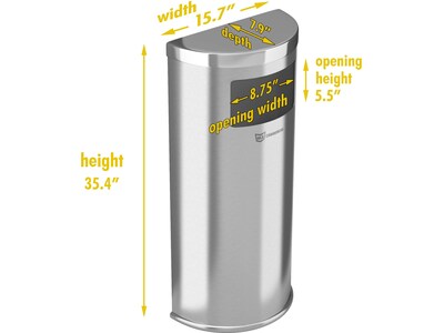 HLS Commercial Stainless Steel Trash Can, 9-Gallon, Silver (HLSC01G09A)