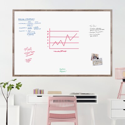 U Brands Magnetic Painted Steel Dry-Erase Whiteboard, MDF Frame, 6 x 4 (4896U00-01)