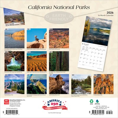 2026 BrownTrout California National Parks 12 x 12 Monthly Wall Calendar (9798330702725)
