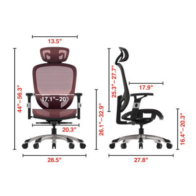 Quill Brand® Hyken Mesh Computer and Desk Chair, Red (50218)