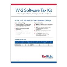 ComplyRight TaxRight 2023 W-2 Tax Form Kit with eFile Software & Envelopes, 4-Part, 10/Pack (SC5645E