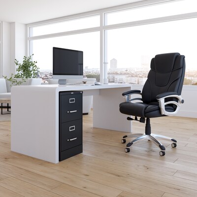 Quill Brand® 2-Drawer Vertical File Cabinet, Locking, Letter, Black, 22"D (22335D)
