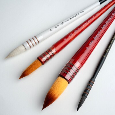 Silver Brush Taklon, Atelier Quill Brushes, 4/Pack (SLVQL5356)