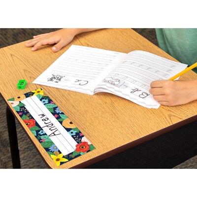 Teacher Created Resources Wildflowers Flat Name Plates, 36/Pack, 6 Packs (TCR6698-6)