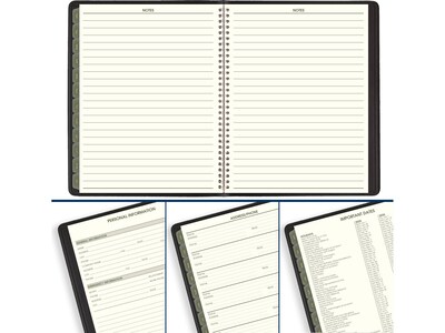 2025 AT-A-GLANCE Recycled 8.25" x 11" Weekly & Monthly Appointment Book Planner, Faux Leather Cover, Black (70-950G-05-25)