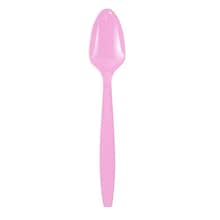 JAM PAPER Premium Utensils Party Pack, Plastic Spoons, Baby Pink Pastel, 48 Disposable Spoons/Pack