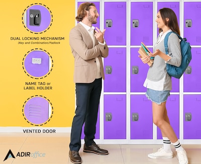 AdirOffice 72 3-Tier Purple Storage Locker (629-203-PUR)