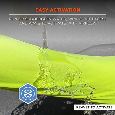 Chill-Its 6688 High Visibility Cooling Sun Shirt with UV Protection, ANSI Type R, Class 2, Lime, L (12138)