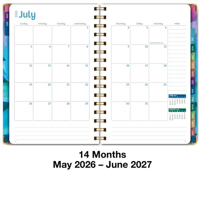 2026-2027 Excello Brands 8" x 5.5" Academic Weekly & Monthly Planner, Paperboard Cover, Rainbow Petals (FSHN-AY26-58-41)
