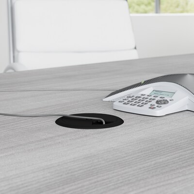 Bush Business Furniture 72"W x 36"D Boat Shaped Conference Table, Platinum Gray (99TBM72PGSVK)