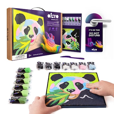 OKTO Clay-by-Number Panda Air-Dry Clay Art Kit, 17/Set (OKT20000)
