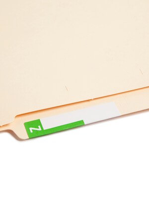 Smead AlphaZ NCC Hand Written Identification & Color Coding Label, 3 5/8" x 1 5/32", Light Green/White, 100/Pack (67164)