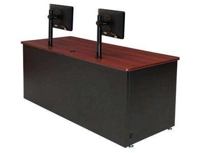VersaDesk 72"W Enclosed Versa Classroom Desk, Cherry/Black (CD7230-BC)