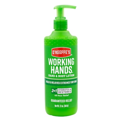 OKeeffes Working Hands Hand & Body Lotion, 12 oz Pump Bottle (115760)