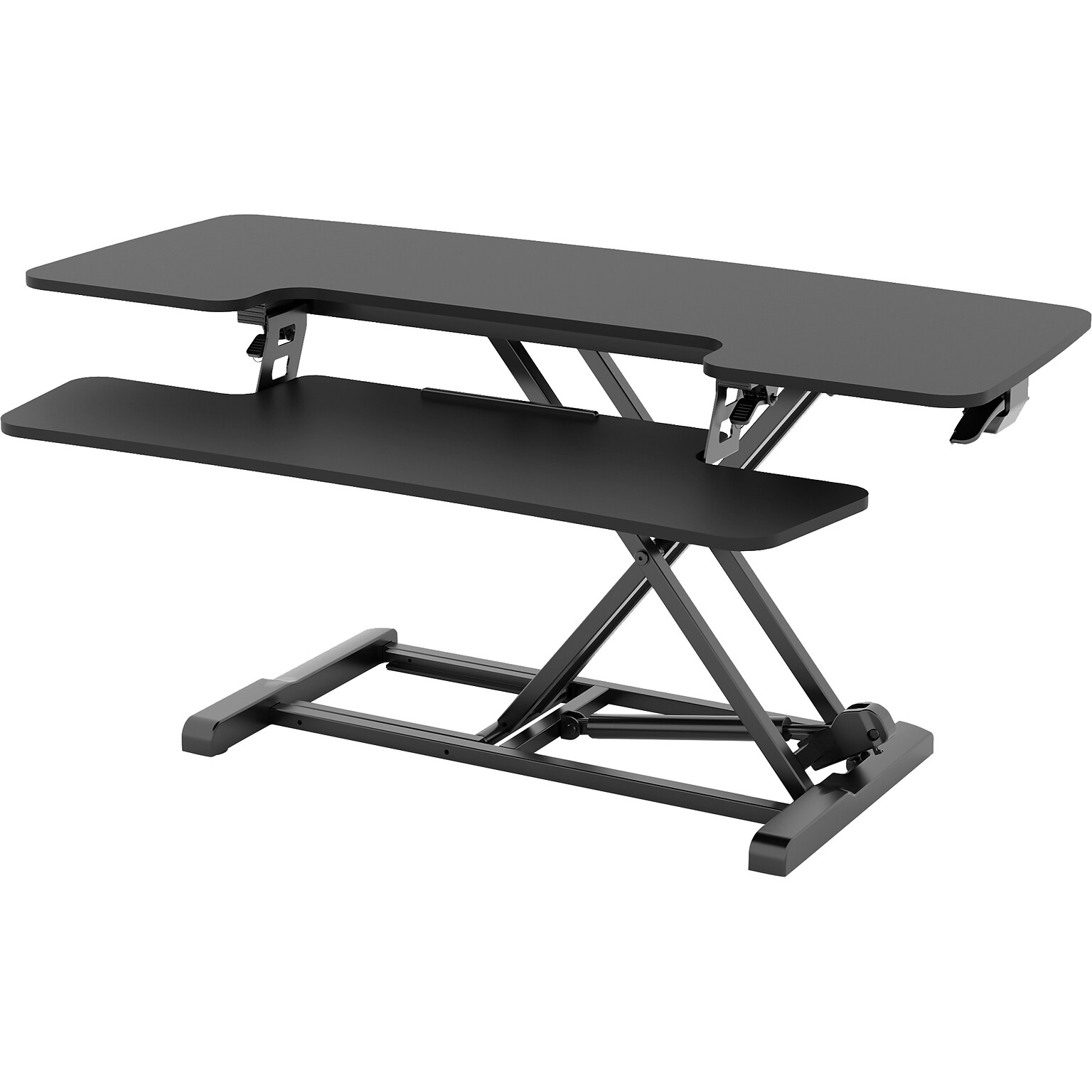 FlexiSpot M7 Series 42W Manual Rectangular Adjustable Standing Desk Converter, Black (M7-E-42B)