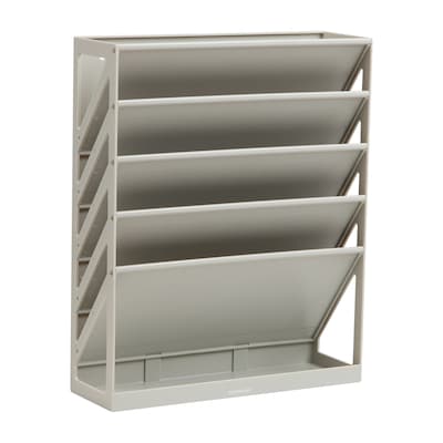 Mind Reader 5-Compartment Mountable Plastic Vertical File Storage, Beige (WALLANCH-BEI)