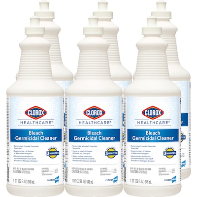 Clorox Healthcare Bleach Germicidal Cleaner, 32 oz., 6/Carton (CLO68832)
