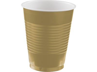 Amscan Party Plastic Cup, Gold, 50/Sleeve, 3 Sleeves/Carton (436810.19)