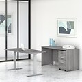 Bush Business Furniture Studio C 60W Electric Height Adjustable Desk, Credenza, Mobile File Cabinet