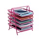 Mind Reader 5-Tier Stackable Paper Desk Tray Organizer, Metal, Pink (5TPAPER-PNK)