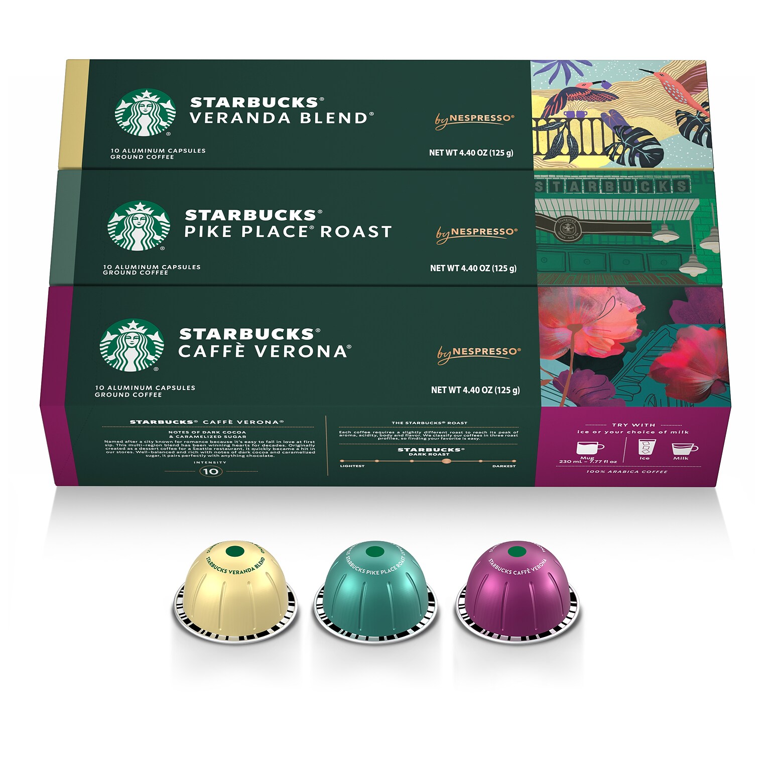 Nespresso Starbucks Variety Pack Coffee Nespresso Vertuo Capsules, 30/Pack (163926)