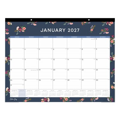 2027 Blue Sky Ashlyn Navy 22 x 17 Monthly Desk Pad Calendar, Blue (148618-27)