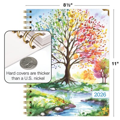 2026 Global Printed Products 8.5" x 11" Weekly & Monthly Planner, Paperboard Cover, Tree Seasons (FSHN-CY26-8511-20)