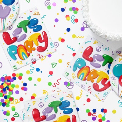 Creative Converting Bubbly Birthday Napkins, Multicolored, 64/Pack (DTC365024NAP)