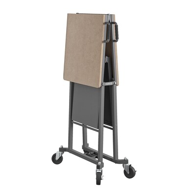 Cosco SmartFold Portable Workbench/Folding Utility Table w/ Locking Casters, 600 lb. Capacity, Brown (66721DKG1E)