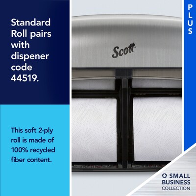 Scott Essential Recycled Toilet Paper, 2-ply, White, 550 Sheets/Roll, 20 Rolls/Case (13607)
