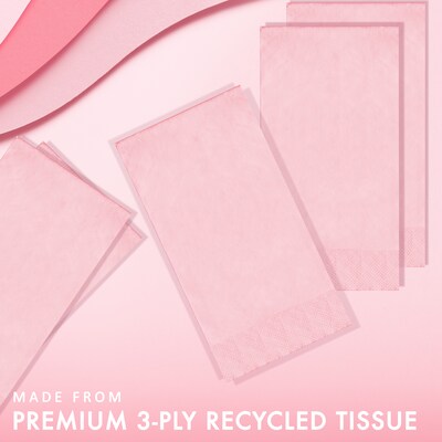 Creative Converting Touch of Color Guest Towels, 3-ply, Classic Pink, 192/Carton (95158)