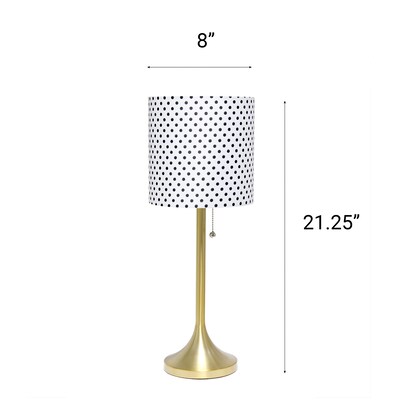 Creekwood Home Modern Glam 21.25" LED Table Lamp, Gold/Polka Dot (CWT-1006-GD)