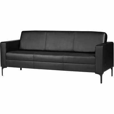 Lorell Clarke Series Vinyl Sofa, Black (LLR86950)