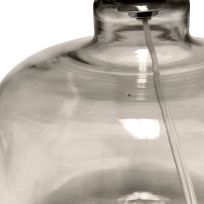 Creekwood Home Round Modern Glass 13.75" LED Table Lamp, Smoke/Gray (CWT-1015-SG)