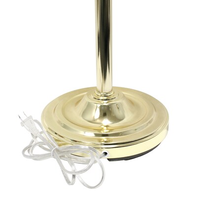 Lalia Home Torchiere Floor Lamp with 2 Reading Lights and Scalloped Glass Shades, Gold (LHF-3002-GL)