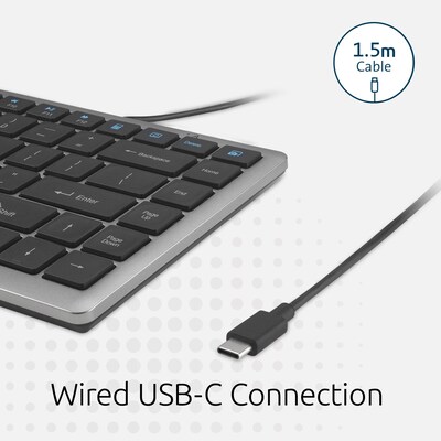 Kensington KB415 EQ Wired Compact Keyboard, Gray (K75411NA)