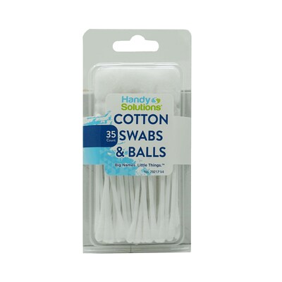 Handy Solutions Cotton Swabs & Cotton Balls, 35 Piece Kit, 6 Kits/Box, 24 Boxes/Carton