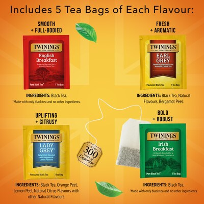 Twinings Assorted Black Tea Bags, 20/Box (F05320)