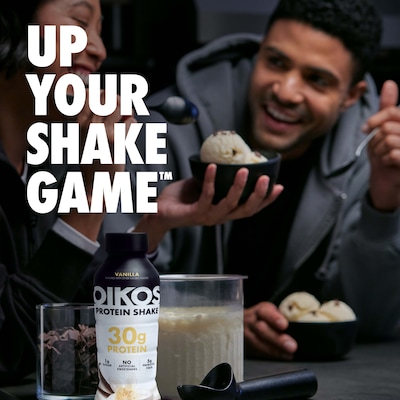 OIKOS Vanilla Protein Shake, 12 oz., 12 Bottles/Carton (203373)